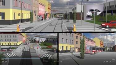Vizualizace tramvajové trati – Brno Plotní