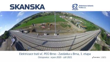 Elektrizace trati Brno – Zastávka u Brna, 1. etapa – Ostopovice, timelaps | AVIDIS